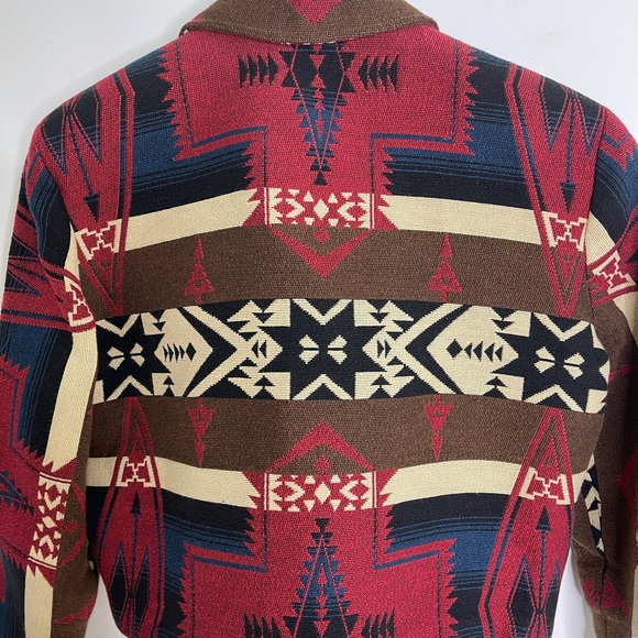 Vintage custom western coat trendy cowboy Aztec print - Picture 7 of 11